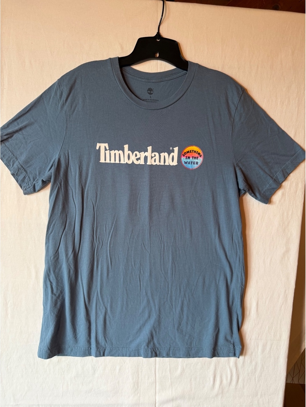 Timberland Men's Large Cotton T-Shirt with 'Something in the Water' Logo
